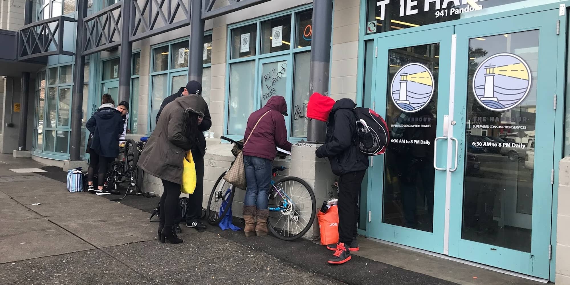 The exterior of The Harbour, a Pandora Street supervised consumption site (Anna J. James for The Capital).