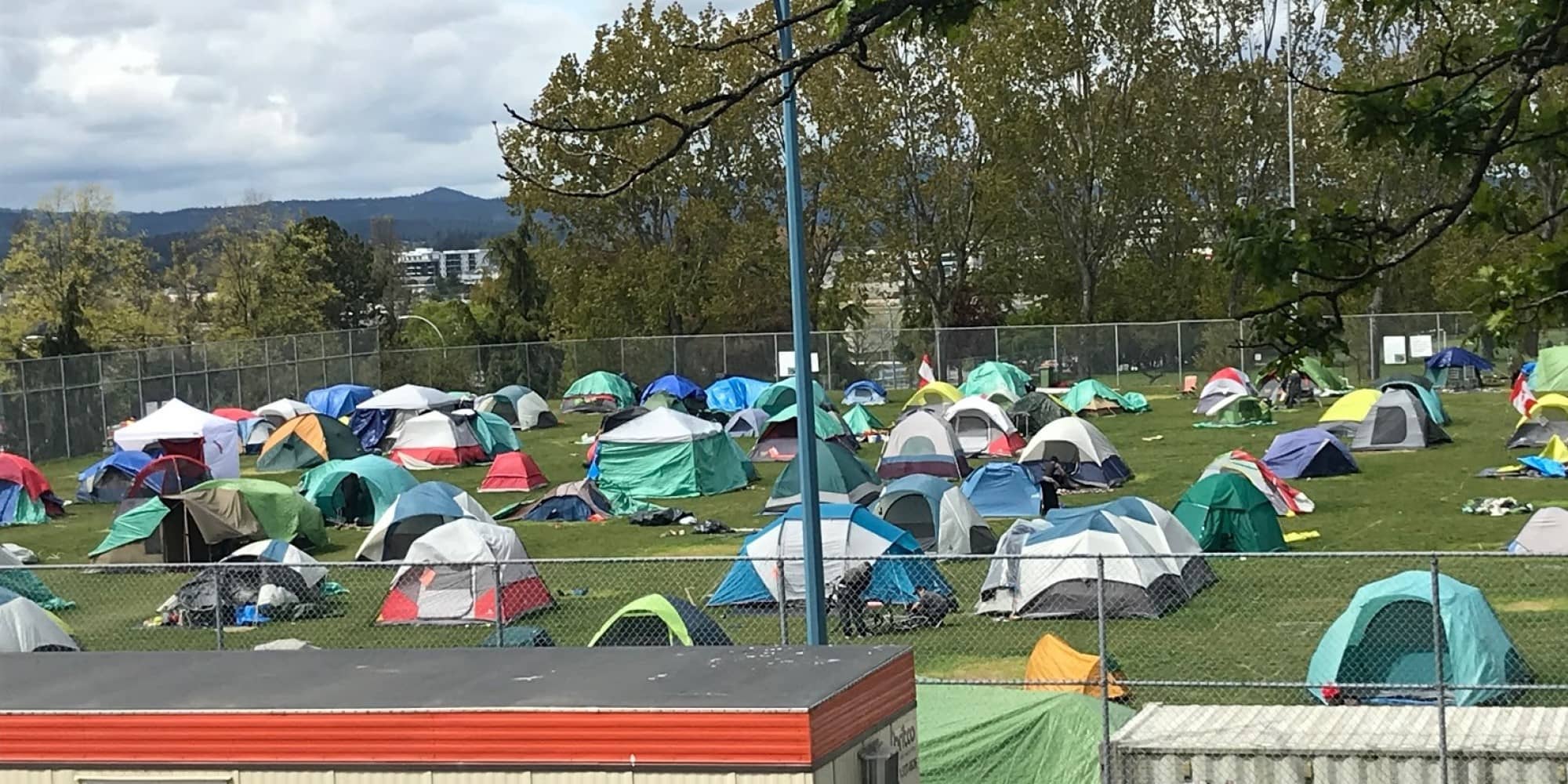The tent encampment at Topaz Park (Anna J. James for The Capital).