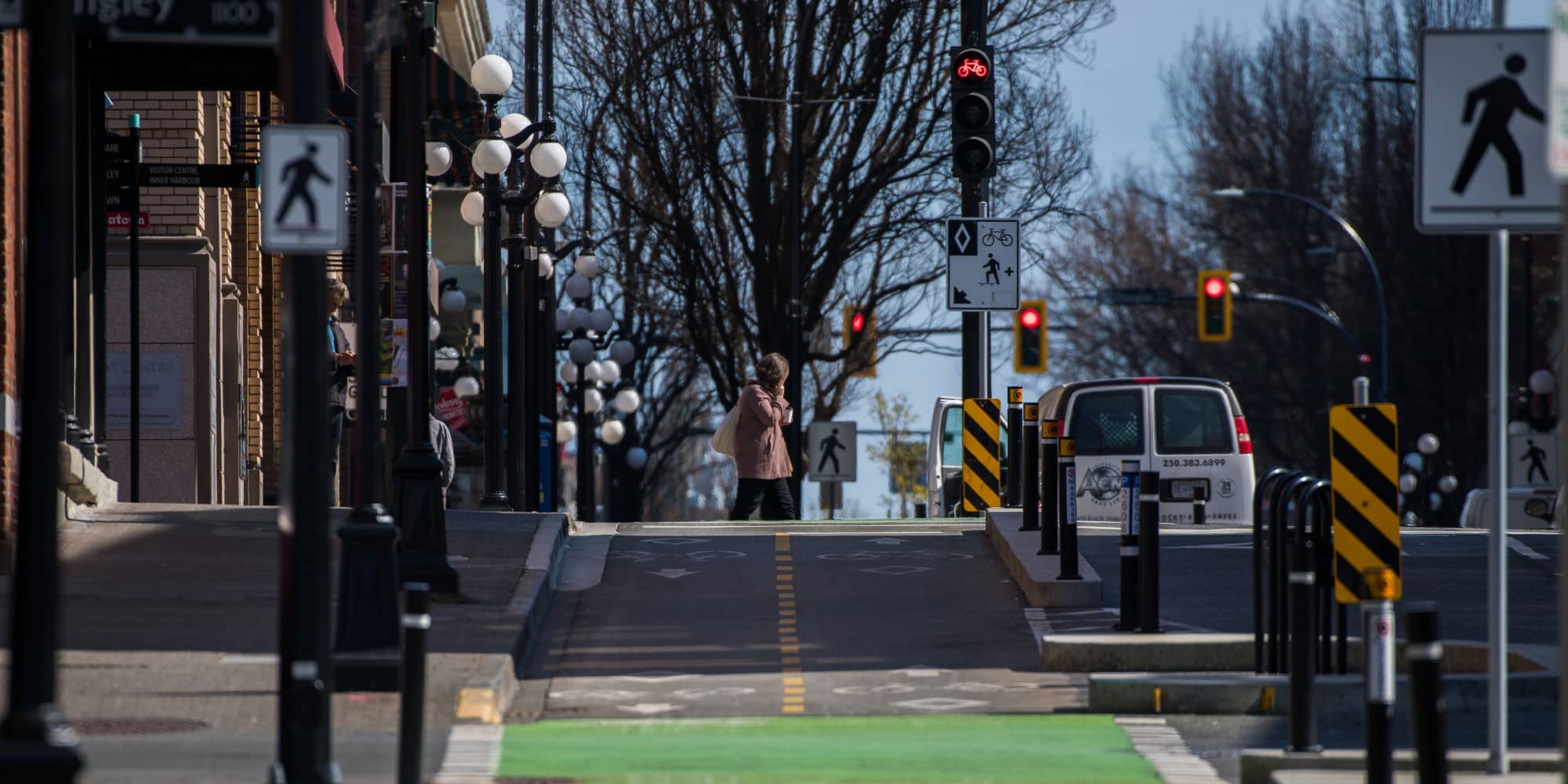 A view of Victoria's pandemic-emptied downtown in April, 2020 (James MacDonald for The Capital)