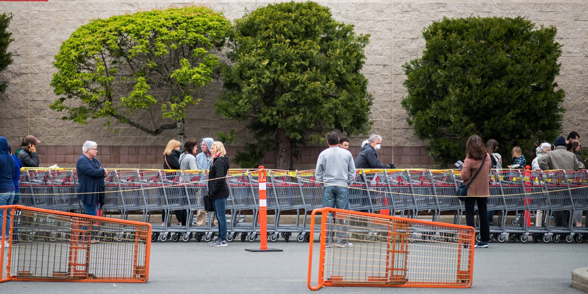 A lineup outside Costco in West Shore (Photo for Capital Daily by James MacDonald).