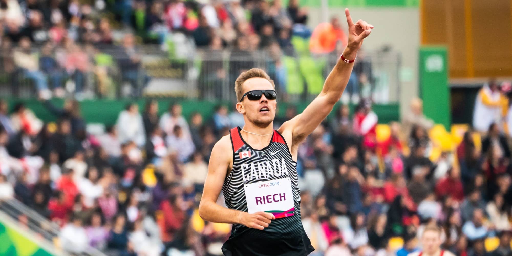 Victoria runner Nathan Riech winning gold at the 2019 Parapan American Games in Peru, held roughly one year before the now-postponed Tokyo Olympics (Canadian Paralympic Committee).