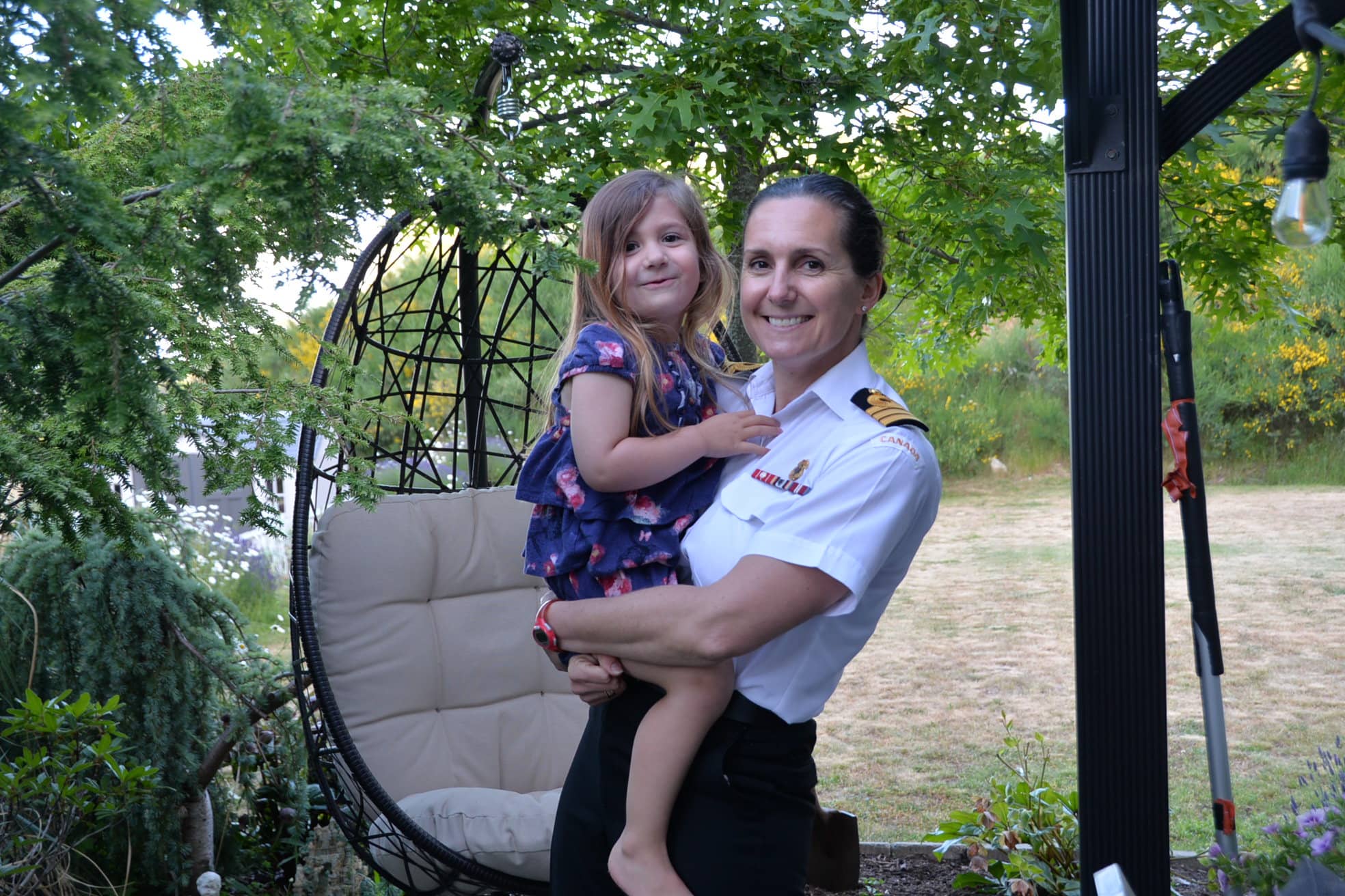 Commander Lorraine Sammut at home with her three year old daughter, Harper. Emily Vance / Capital Daily