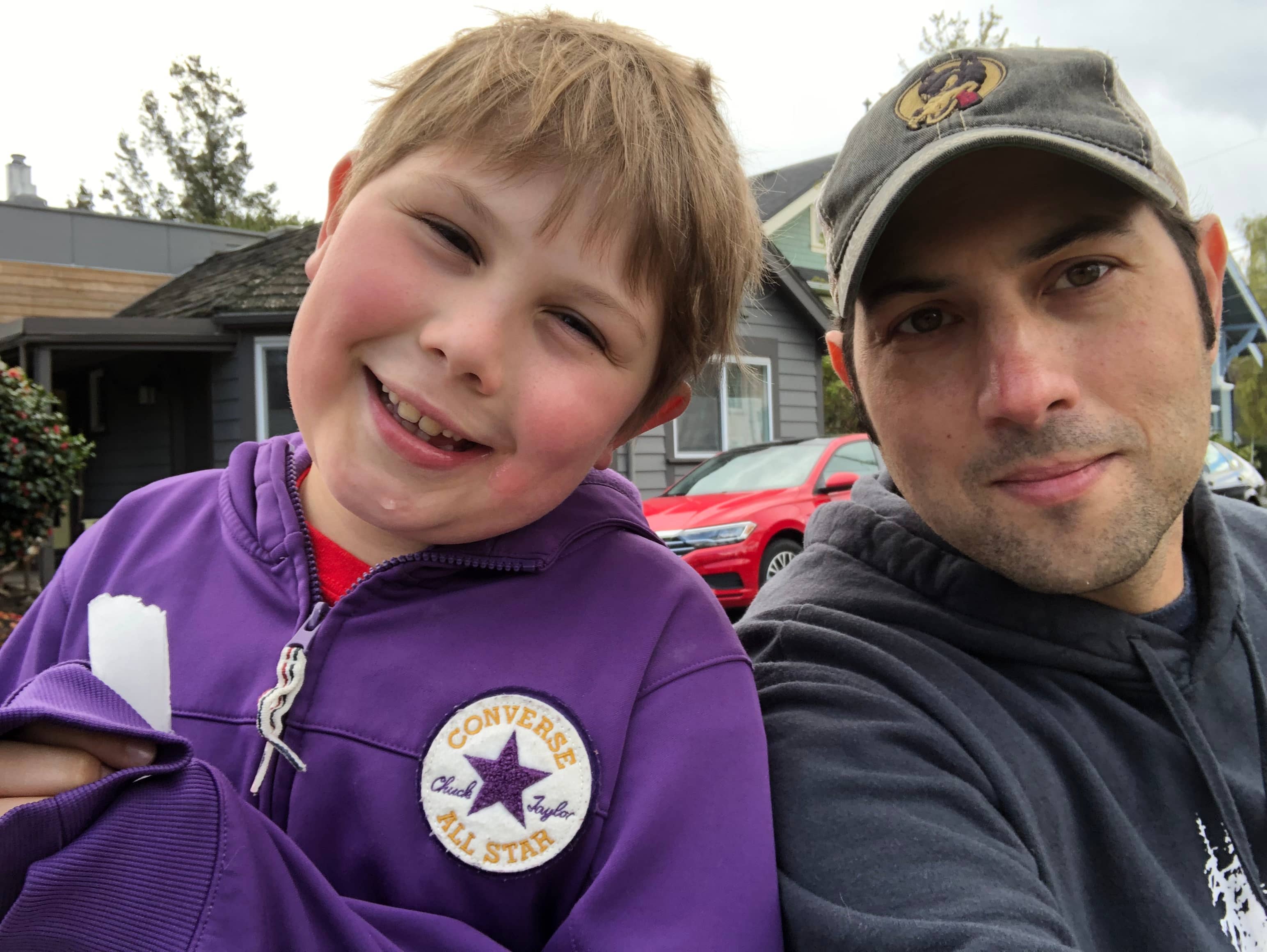 Levi Budd and his dad, Lucky. Photo: Submitted