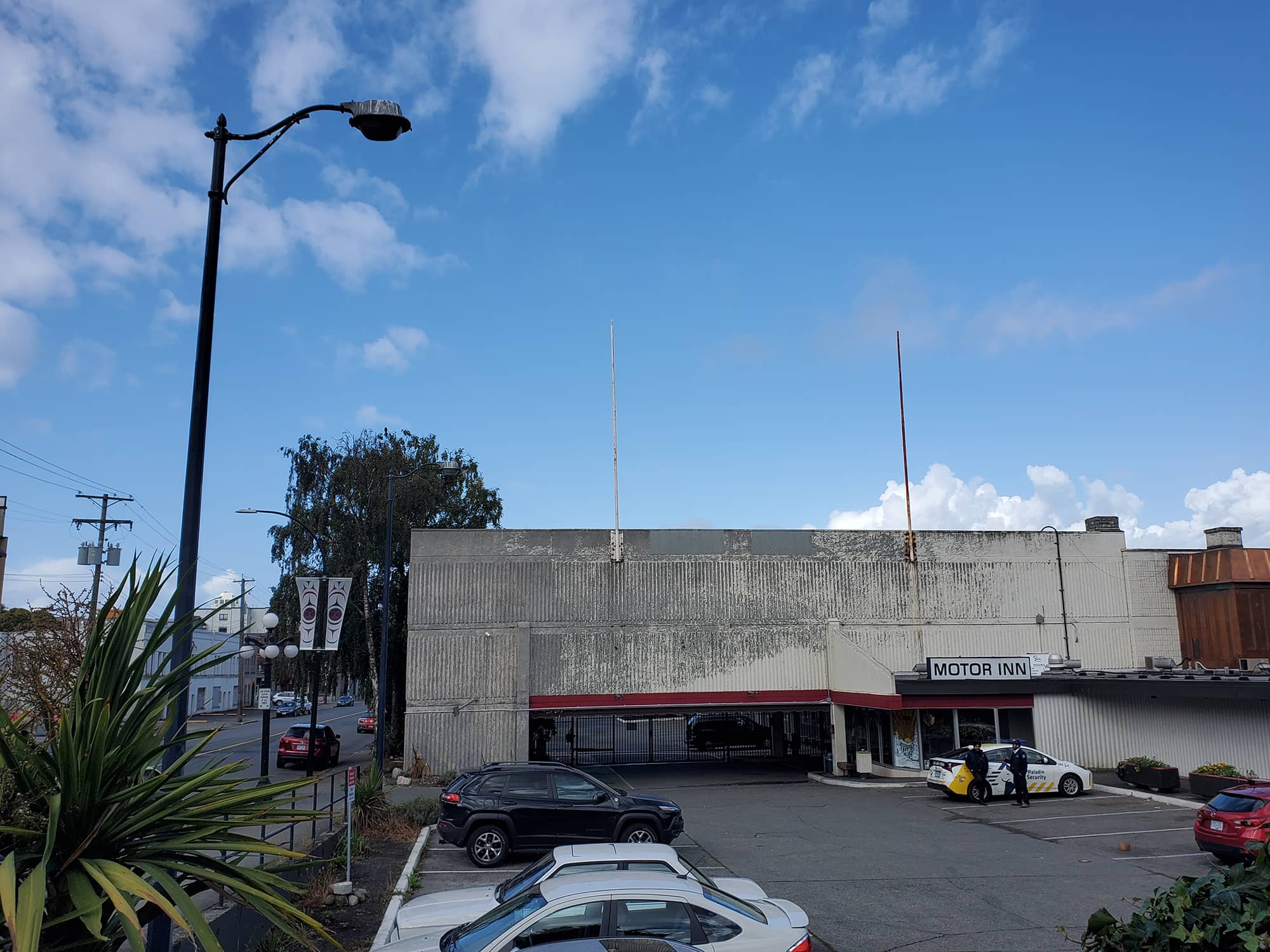One resident of the former Paul's Motor Inn says there are currently 30 COVID cases at the temporary housing site. Jolene Rudisuela / Capital Daily
