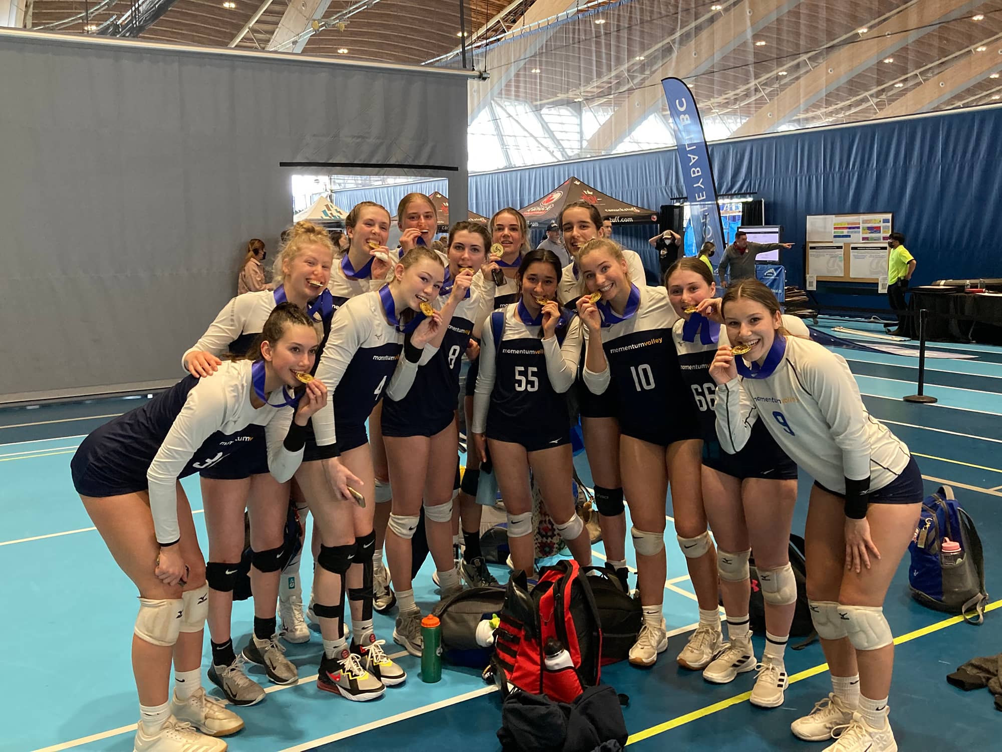 Victoria's Momentum Volleyball's 18U team took home the club's first ever gold at the recent BC Provincial Championships. Photo submitted