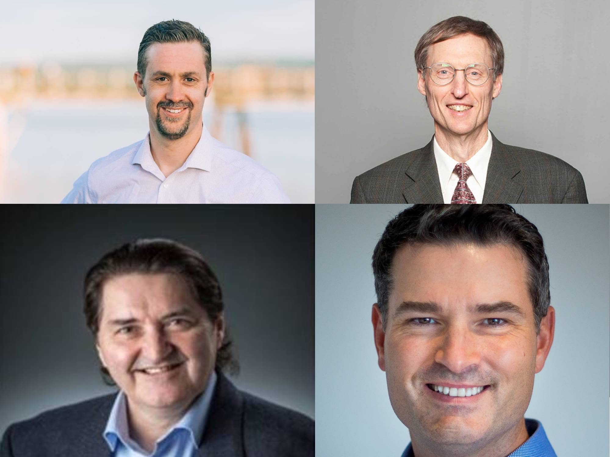Mayors Ryan Windsor (Central Saanich), Cliff McNeil-Smith (Sidney), Ken Williams (Highlands), and Kevin Murdoch (Oak Bay) will each be acclaimed in the upcoming election. Photo illustration by Jolene Rudisuela