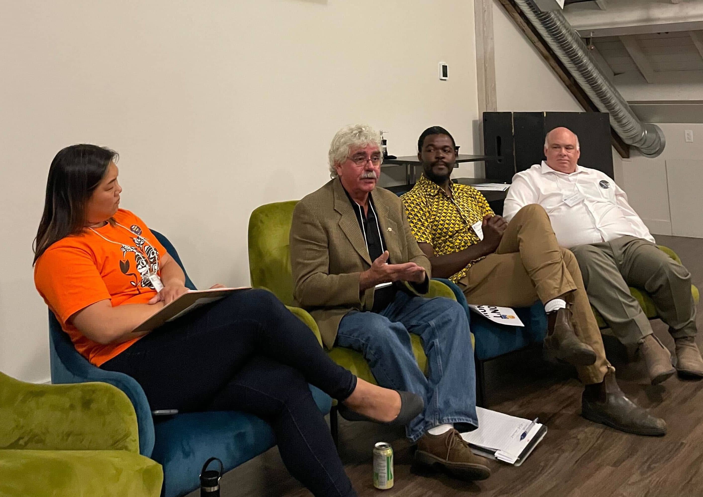 Candidates met in discussion groups to allow more time for discussion. Photo: Blaire Aramenko / Capital Daily