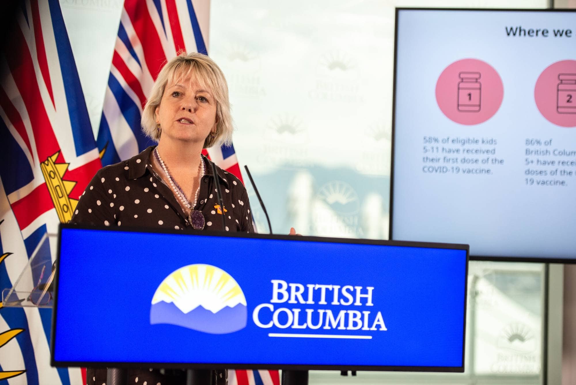 Provincial health officer Dr. Bonnie Henry speaks in Vancouver. Photo: BC Government Flickr.