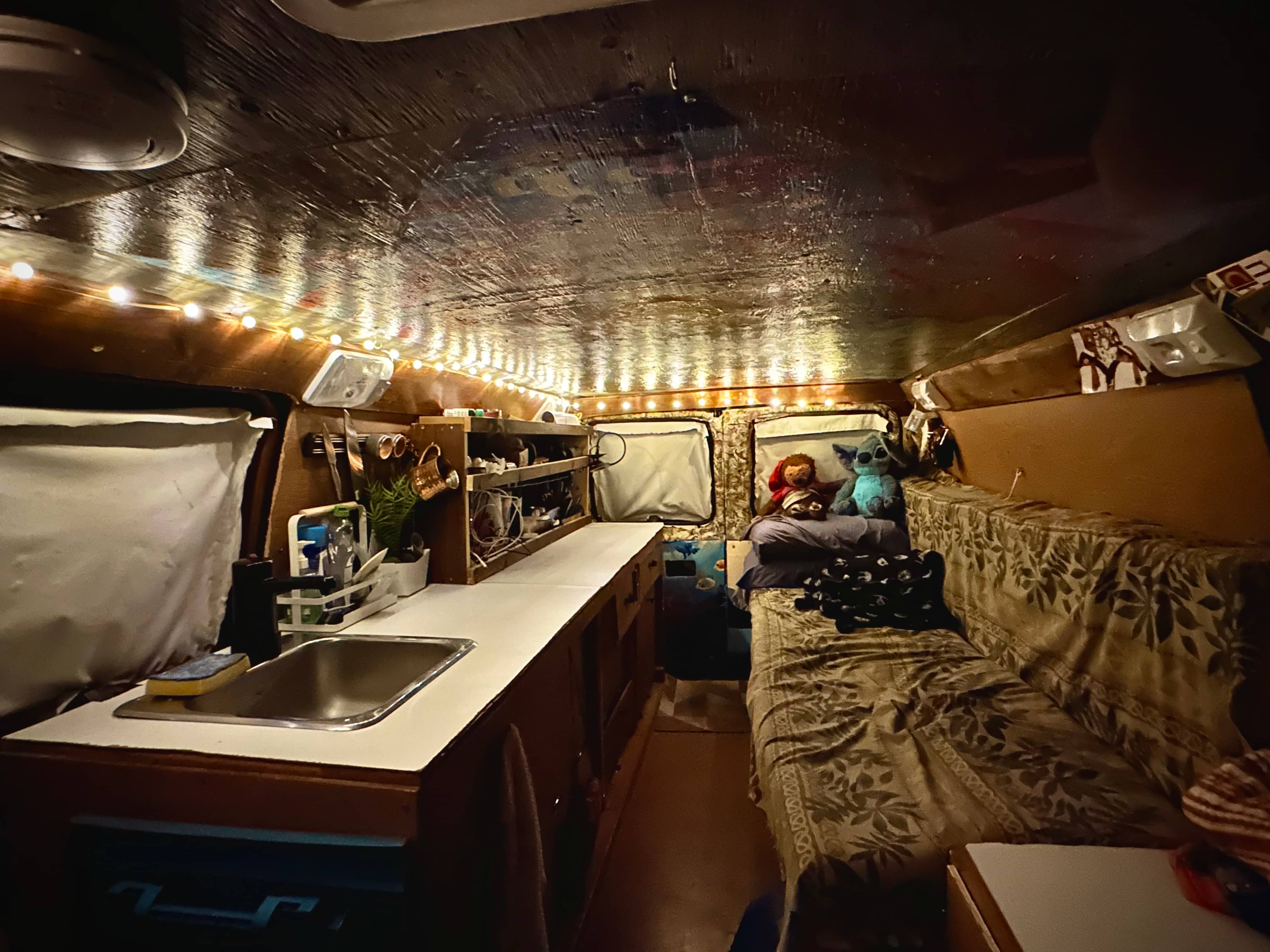 The interior of Braedon's van converted into a living space. Photo: Submitted