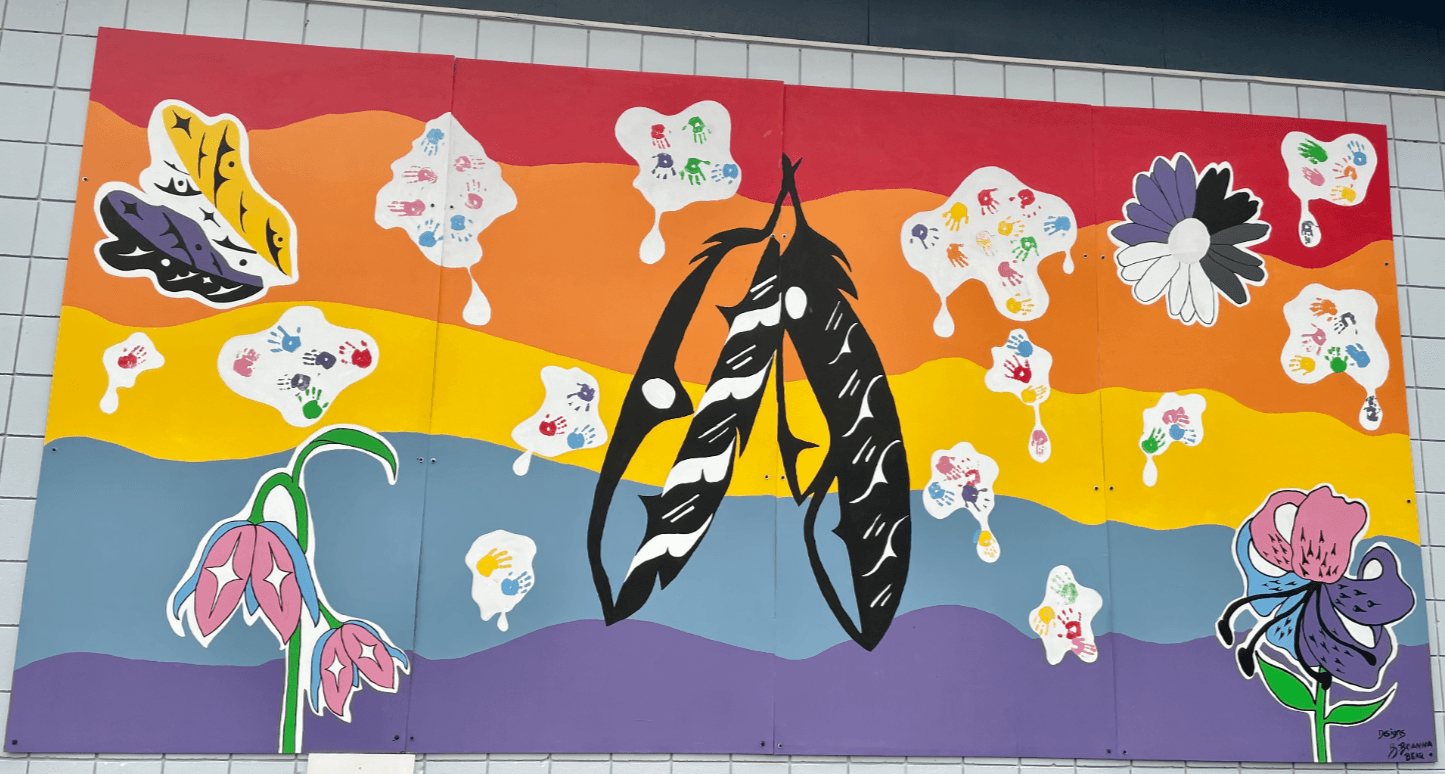 Mural by Coast Salish artist Brianna Bear at the Victoria Native Friendship Centre. Photo: Sidney Coles / LJI