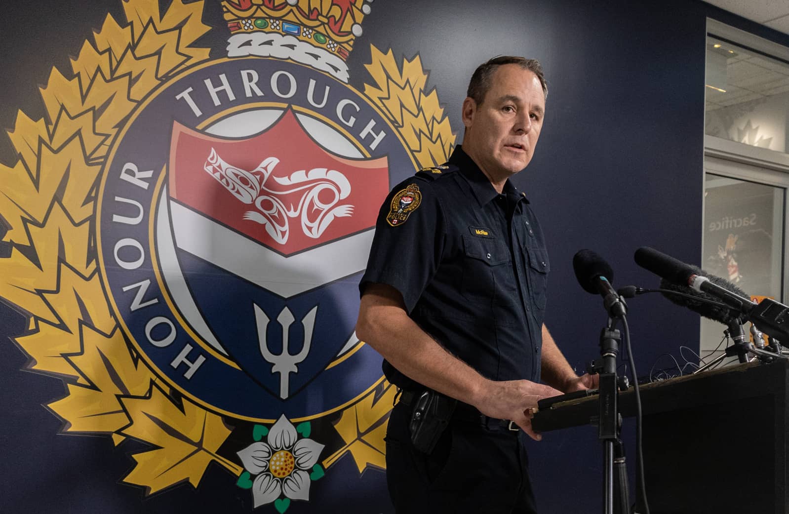 Victoria Police Deputy Chief Jamie McRae speaks at a press conference. Photo: Robyn Bell / Capital Daily