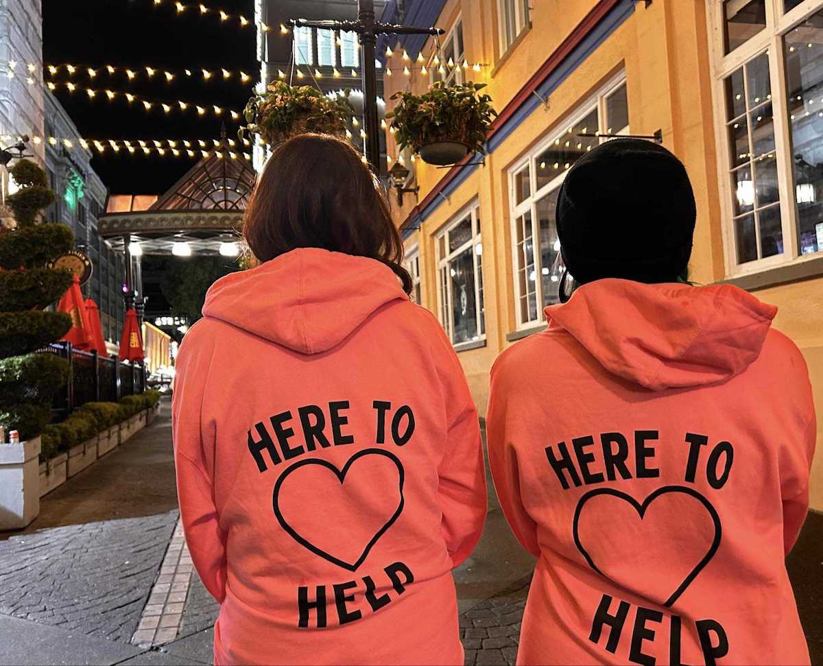 The “team in peach” patrols Bastion Square. Photo courtesy of Stacey Forrester / Good Night Out.
