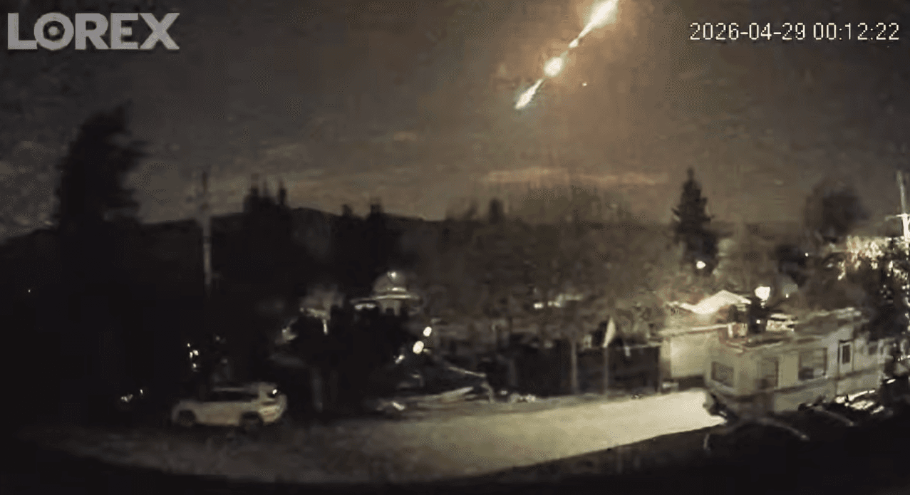 AMS event #3168-2026 caught from Port Alberni. Screenshot: Tony Hagen / American Meteor Society