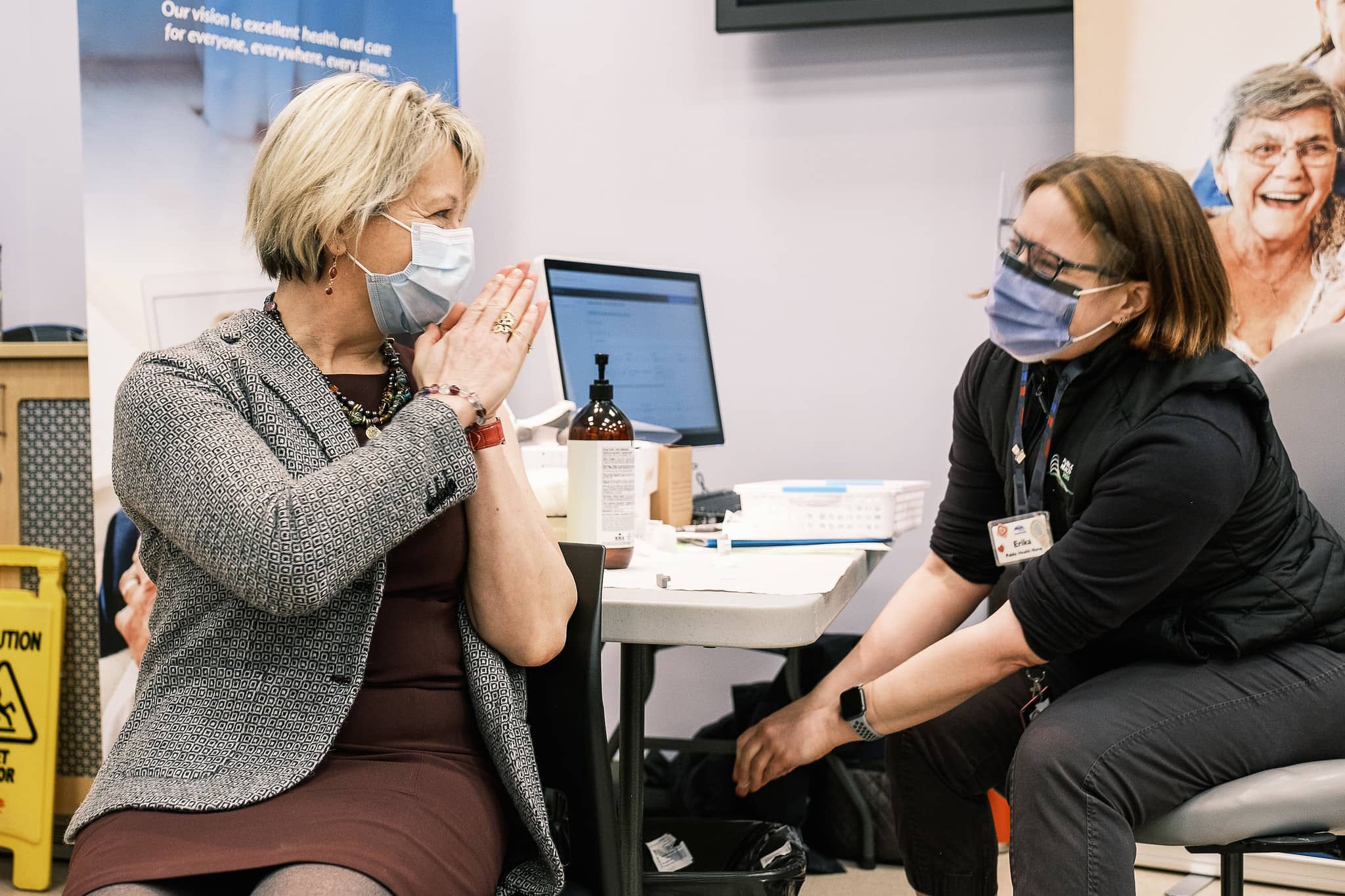 Dr. Bonnie Henry receives her vaccination. Photo: Government of British Columbia / Flickr