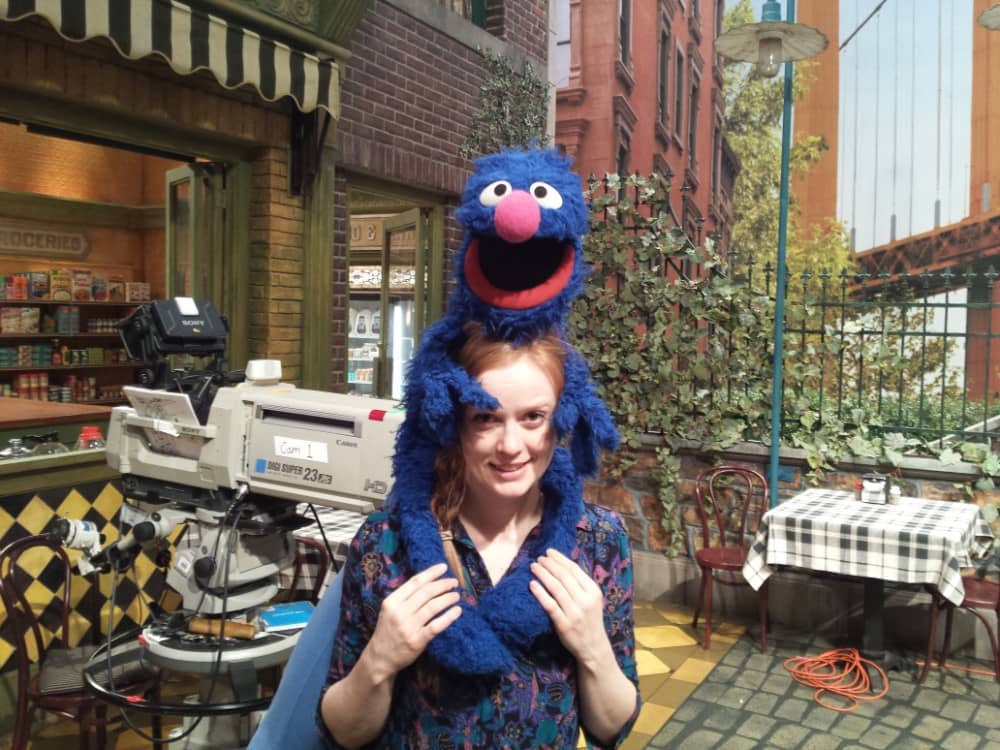 Ingrid Hansen on the set of Sesame Street (submitted)