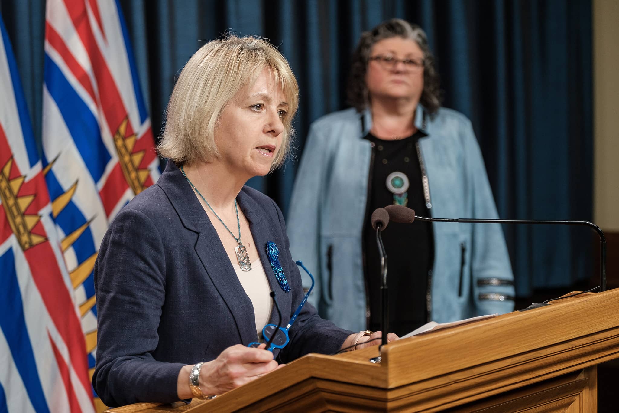 Dr. Bonnie Henry, B.C.'s provincial health officer, and Dr. Shannon McDonald, acting chief medical officer for the First Nations Health Authority. Photo: BC Government / Flickr