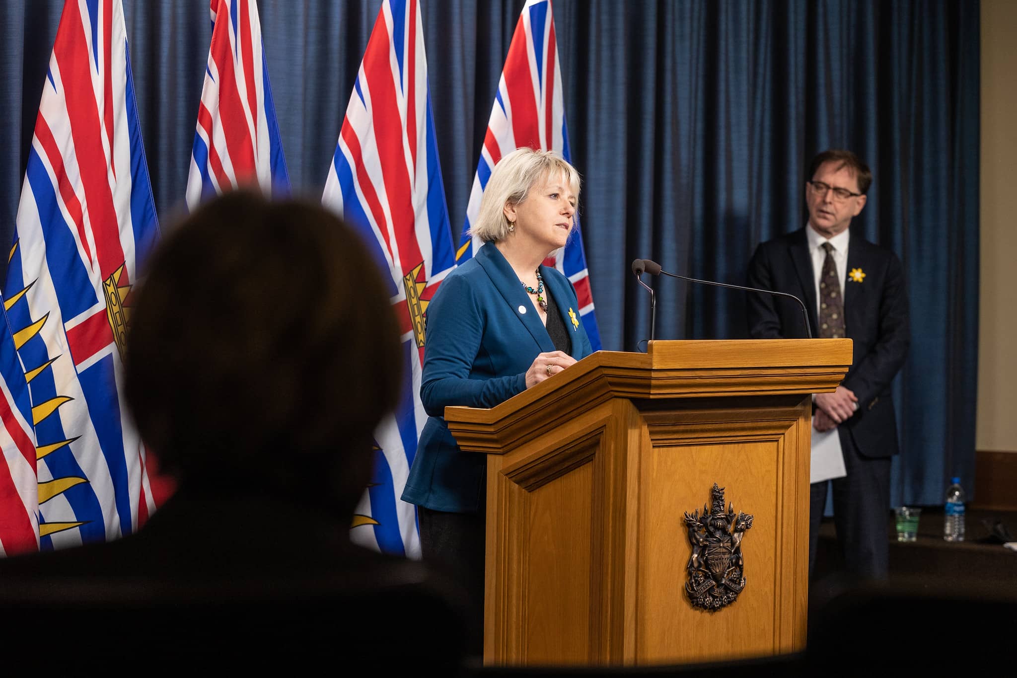 Dr. Bonnie Henry addresses media in British Columbia. Photo: BC Government/Flickr