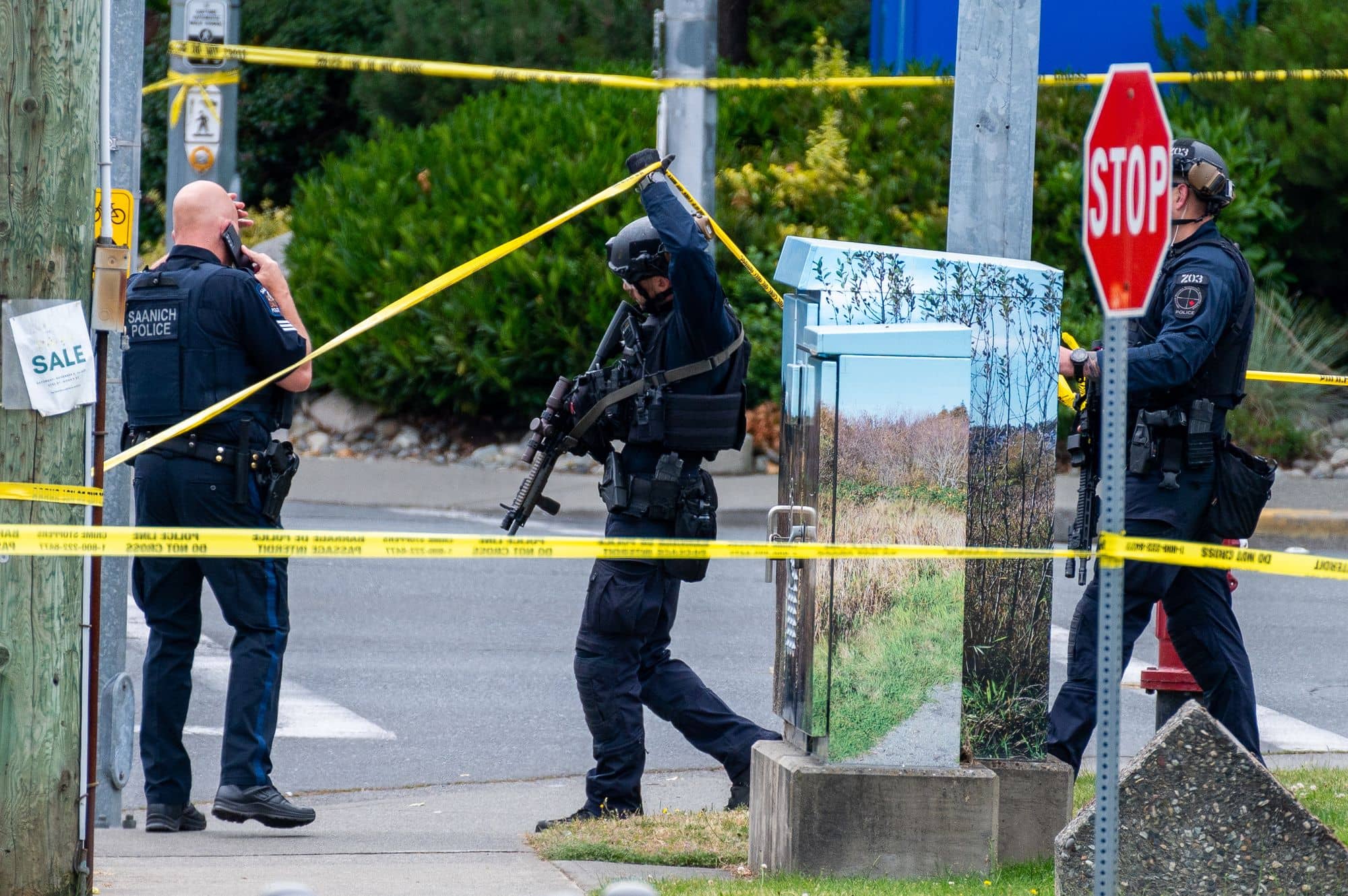 Police on Shelbourne Street on June 28, 2022. Photo: James MacDonald / Capital Daily