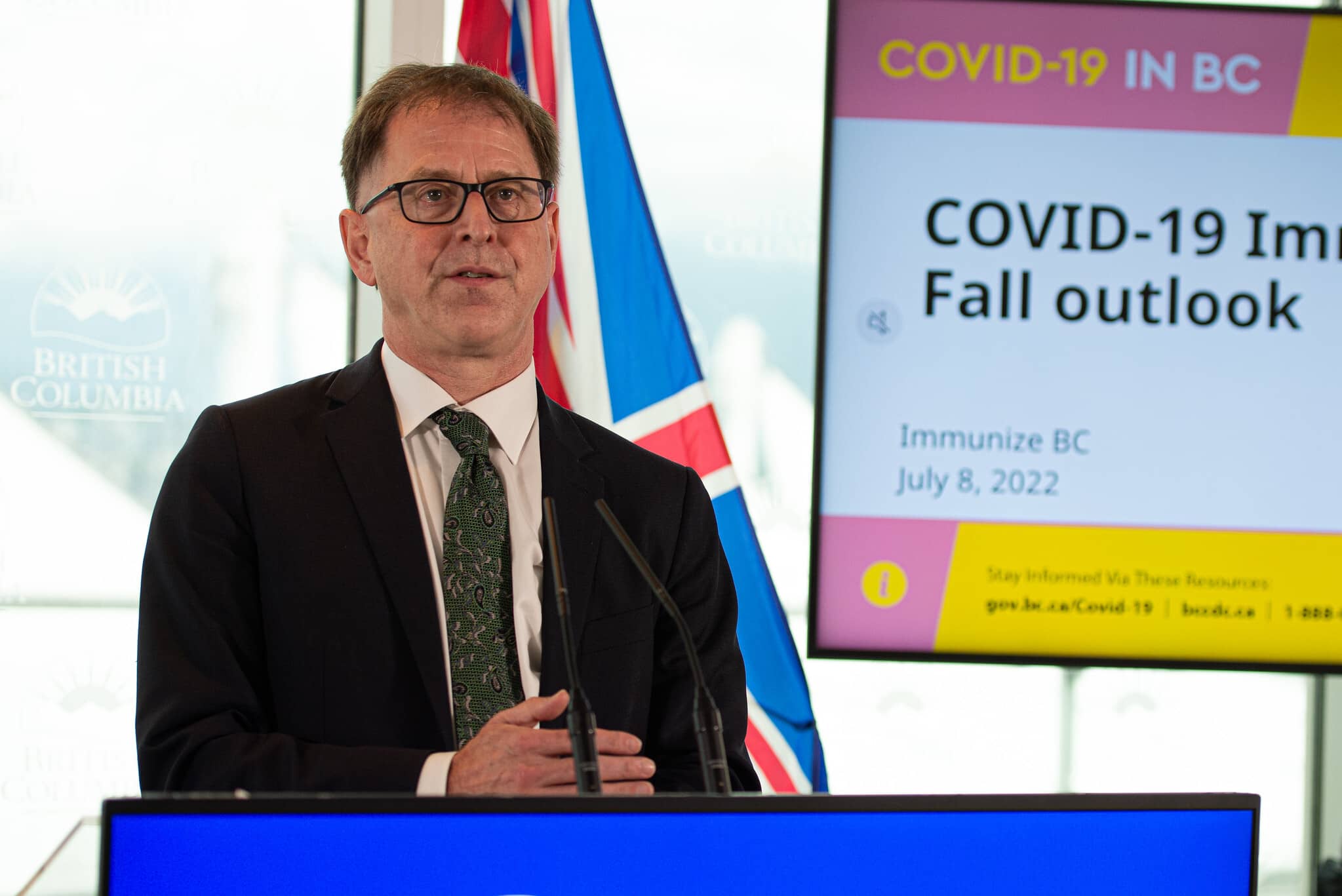 BC health minister Adrian Dix addresses reporters on July 8, 2022. Photo: BC Government / Flickr