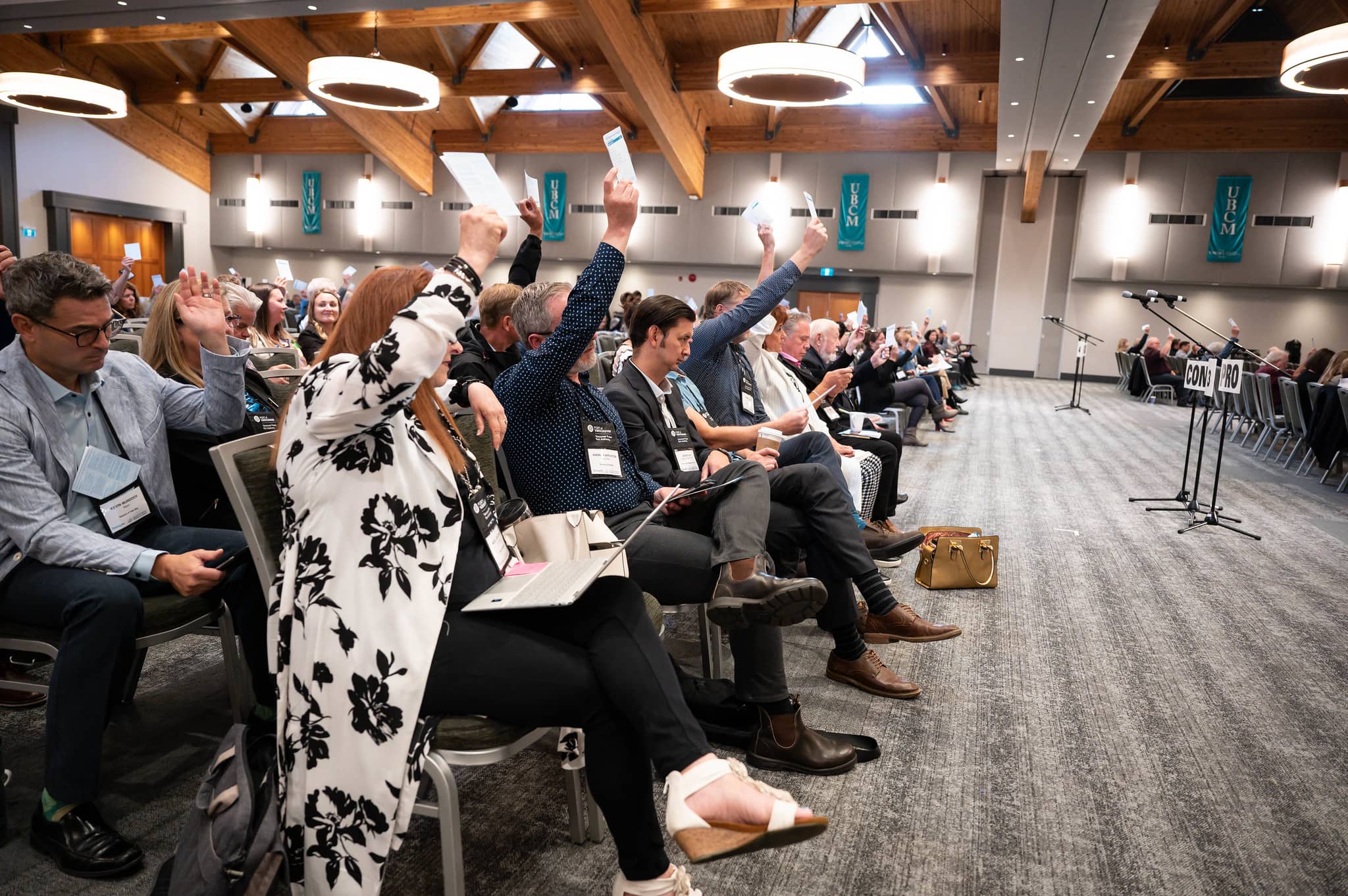 Union of BC Municipalities delegates participated in the first of three resolution sessions yesterday. Source: UBCM Flickr