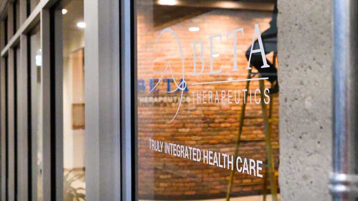 The entrance of Beta Therapeutics's clinic in Saanich, which recently began charging a monthly membership fee of $110 for access to a family doctor.