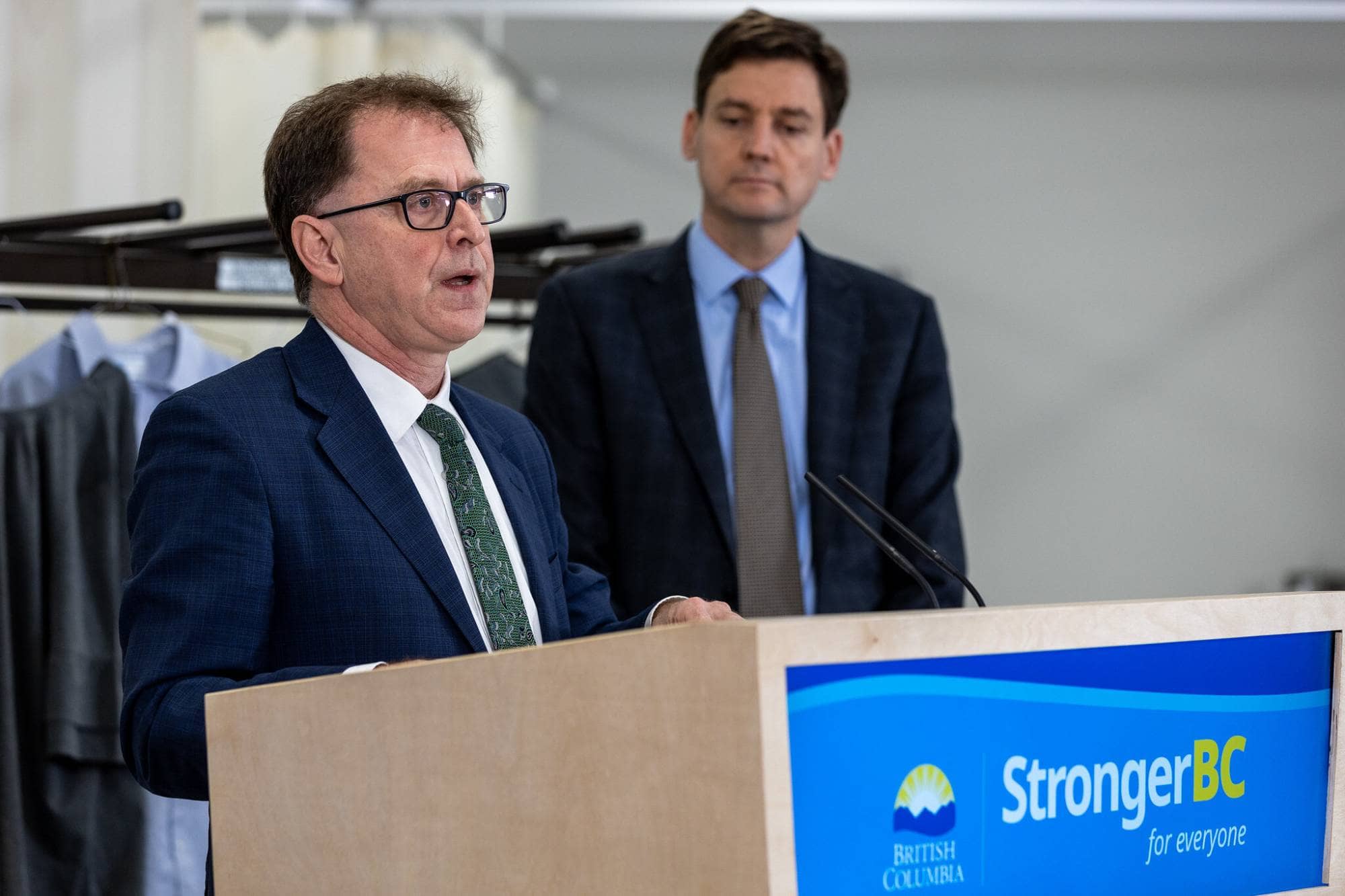 Health Minister Adrian Dix and Premier David Eby announce financial incentives for foreign-trained and retired nurses on Jan. 9. Photo: Province of British Columbia/Flickr