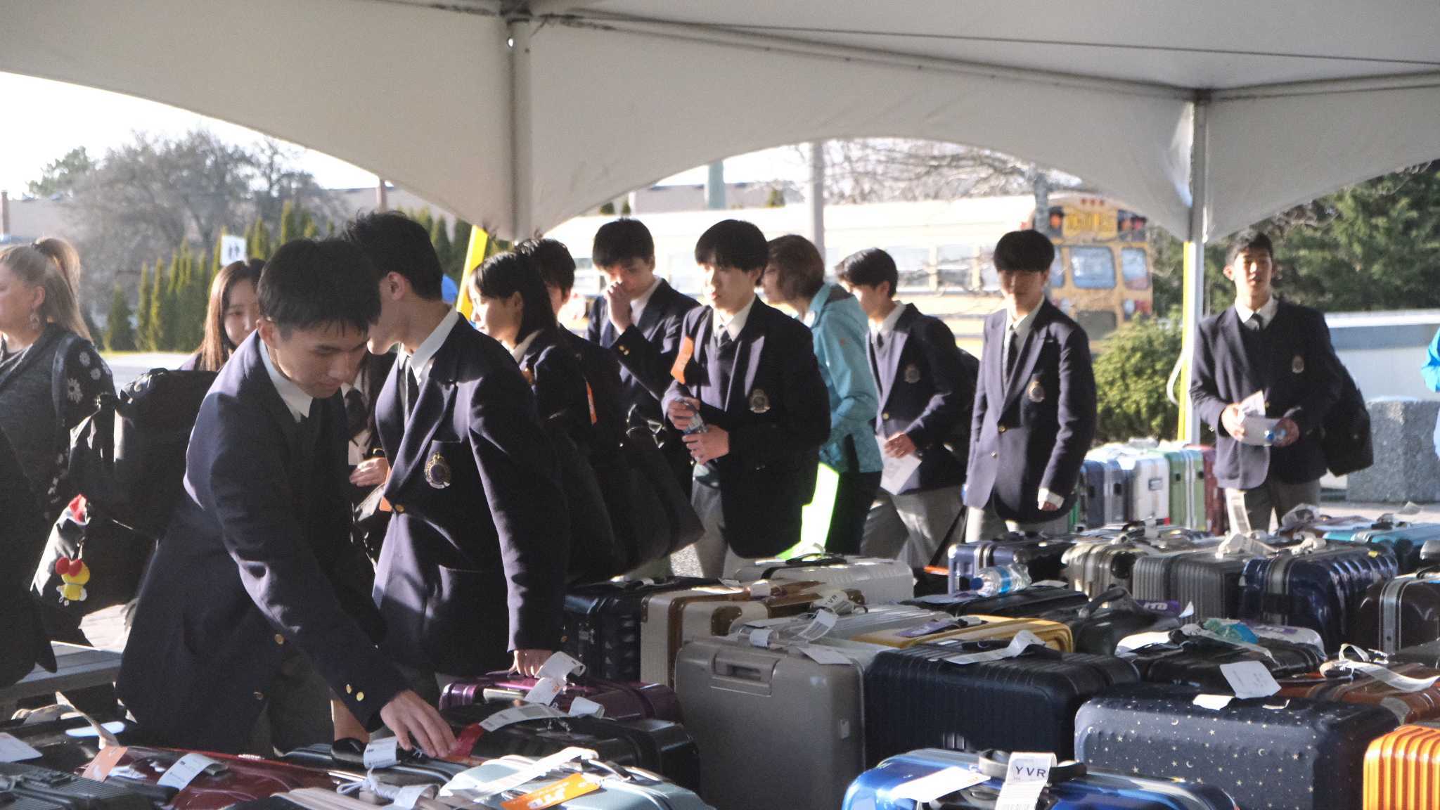 High school students from Yokohama, Japan arriving in Victoria last Saturday. Photo: Michael John Lo / Capital Daily
