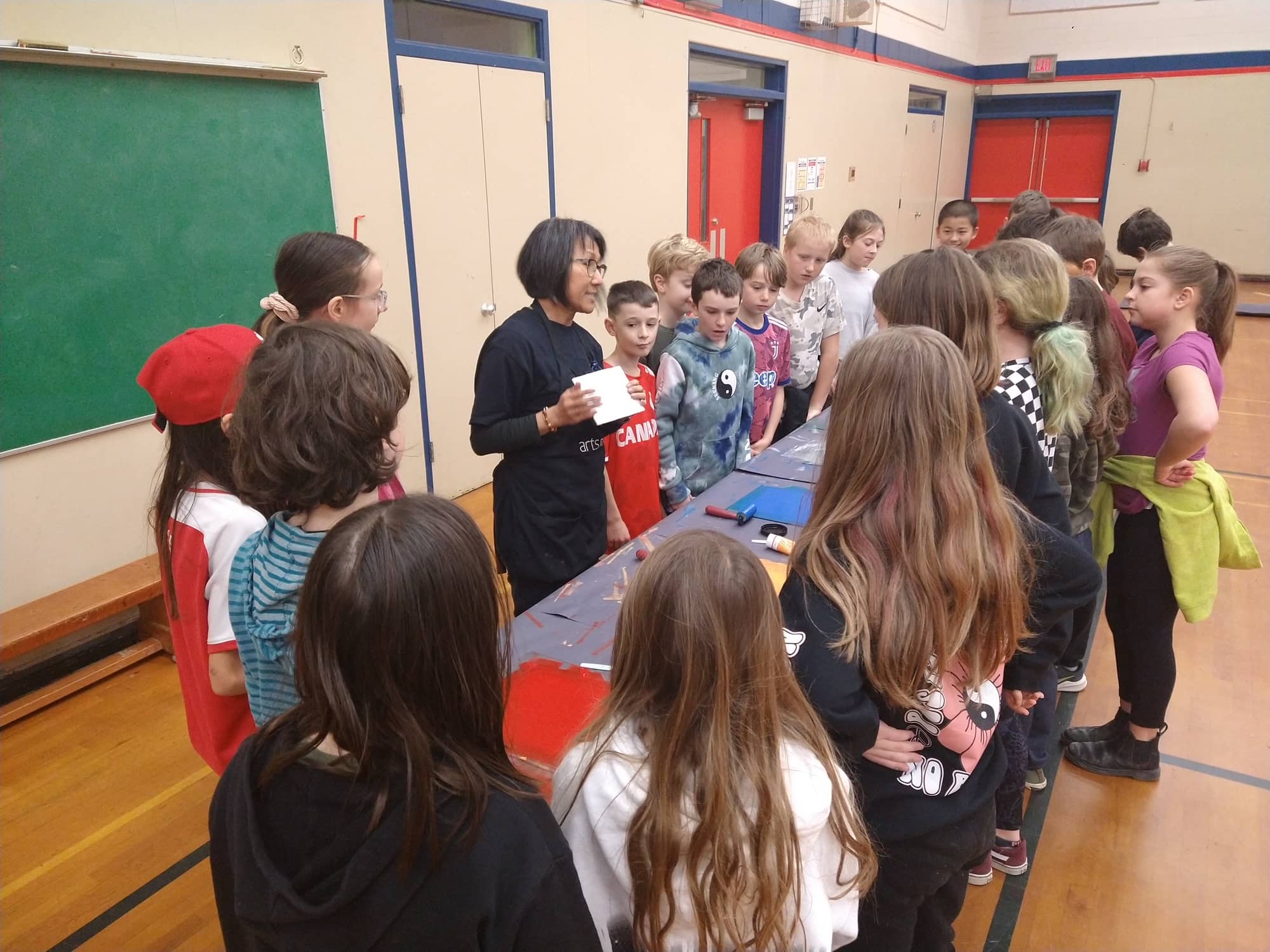 Students taking part in a printmaking workshop. Photo: artsREACH