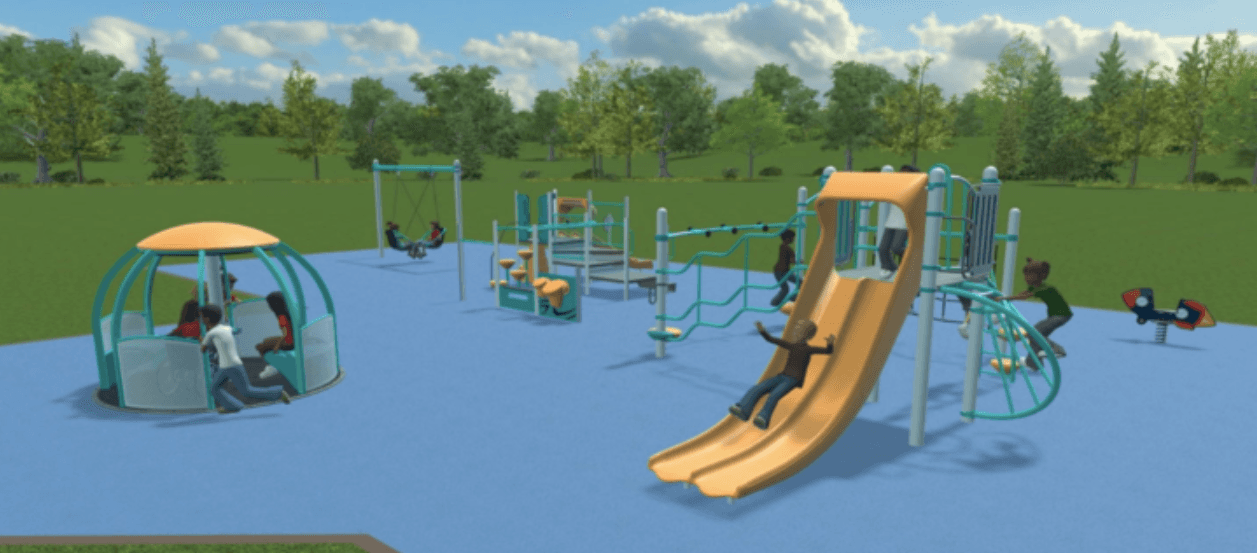 Habitat Systems Inc. rendering of inclusive playground at Brethour Park