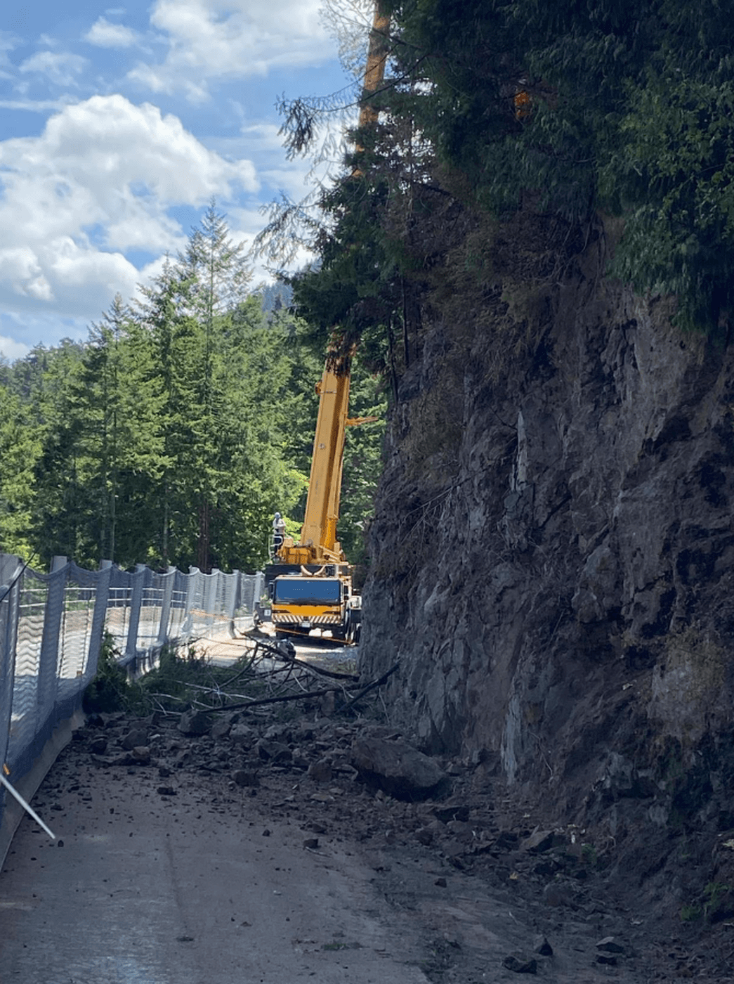 After a summer of delays and closures due to the Cameron Bluffs wildfire, Highway 4 reopened to two-way traffic at Cameron Lake on Aug. 31. (Ministry of Transportation and Infrastructure photo)