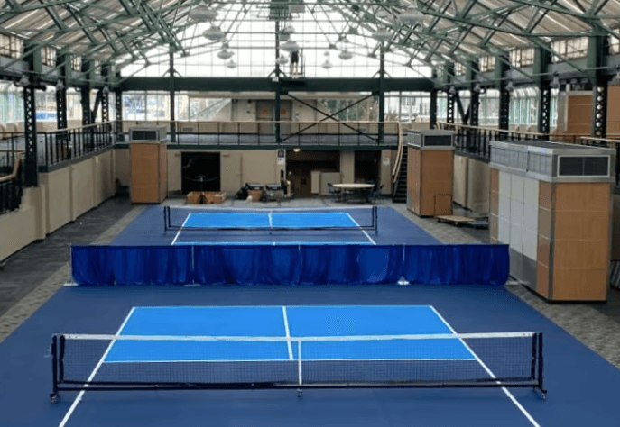 The current indoor courts in Crystal Garden. Photo: Mark Brennae / Capital Daily