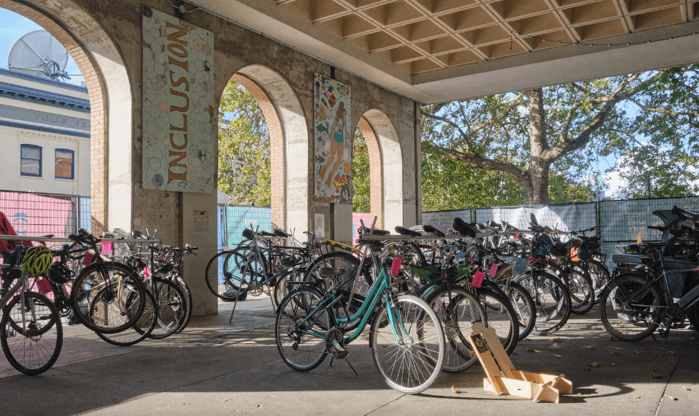 Victoria's bike valet next to City Hall. File photo: Michael John Lo / Capital Daily
