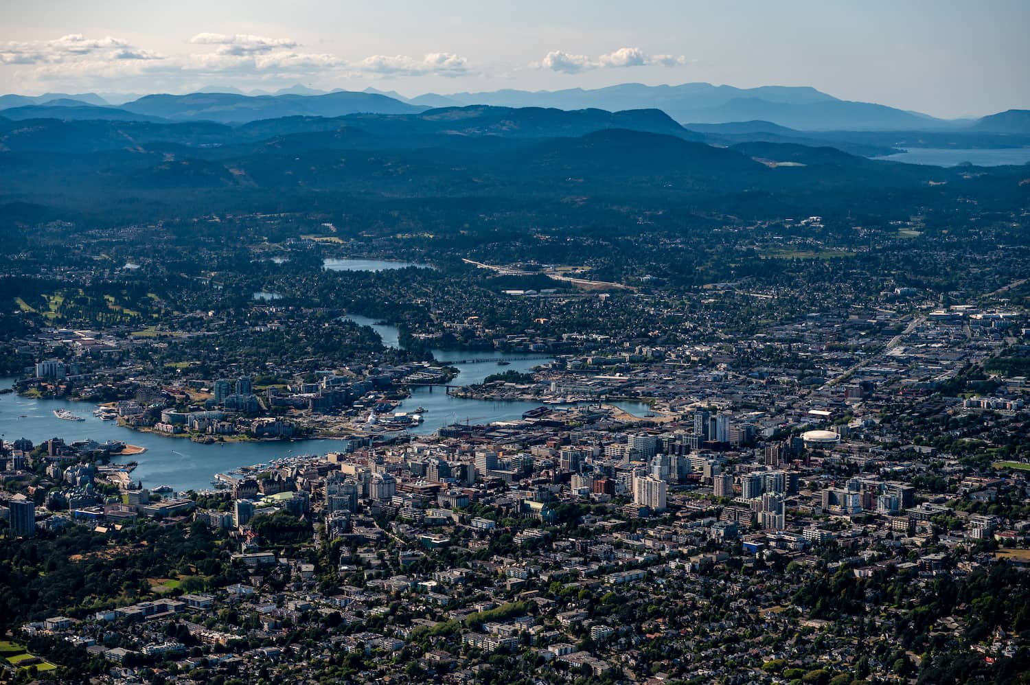 Aerial shot of the CRD. Photo: James MacDonald / Capital Daily