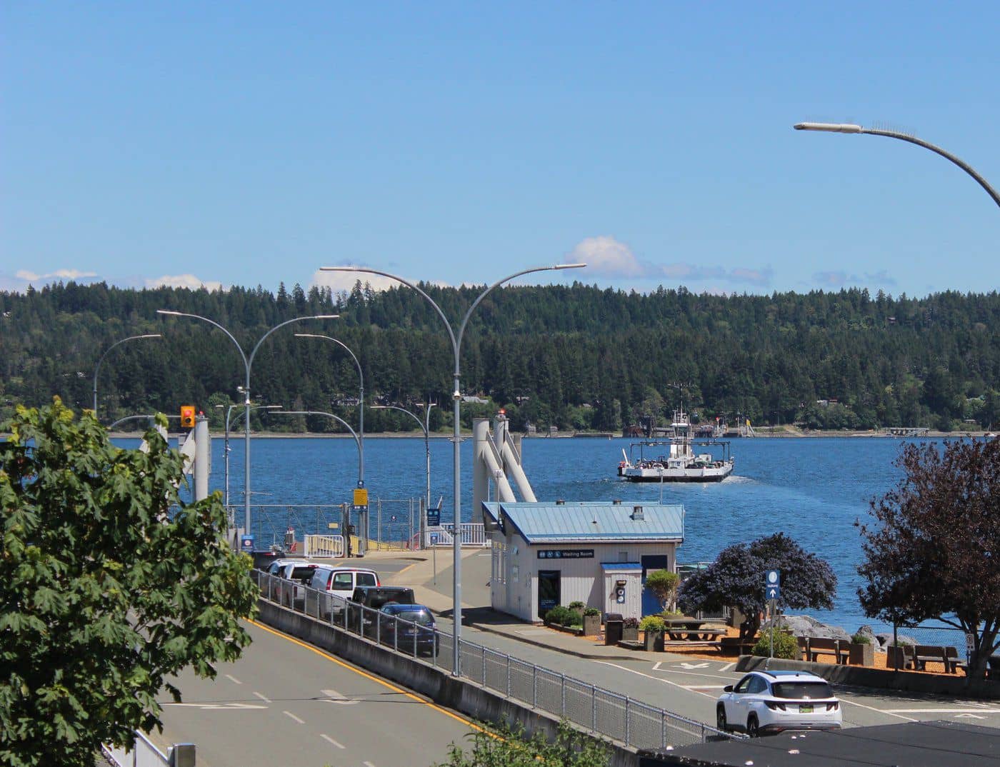 The Baynes Sound Connector cable ferry is seen shuttling from Buckley Bay on June 12, 2024. Photo by Madeline Dunnett/The Discourse