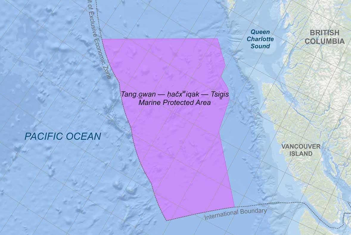 Tang.ɢwan — ḥačxwiqak — Tsig̱is MPA. Image: Government of Canada