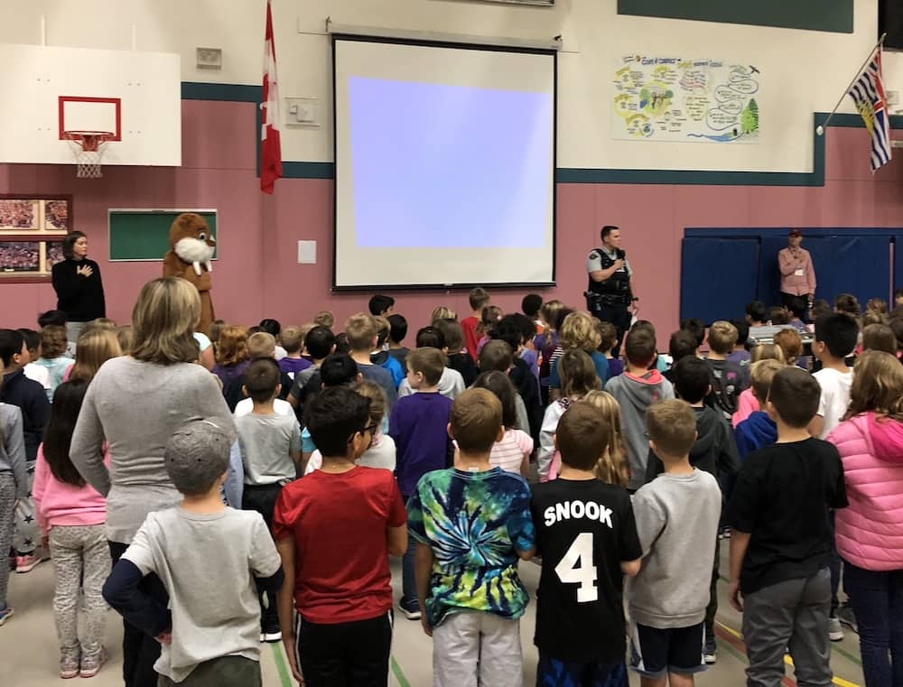 An assembly at a local school that participates in the WITS program. Photo: Submitted