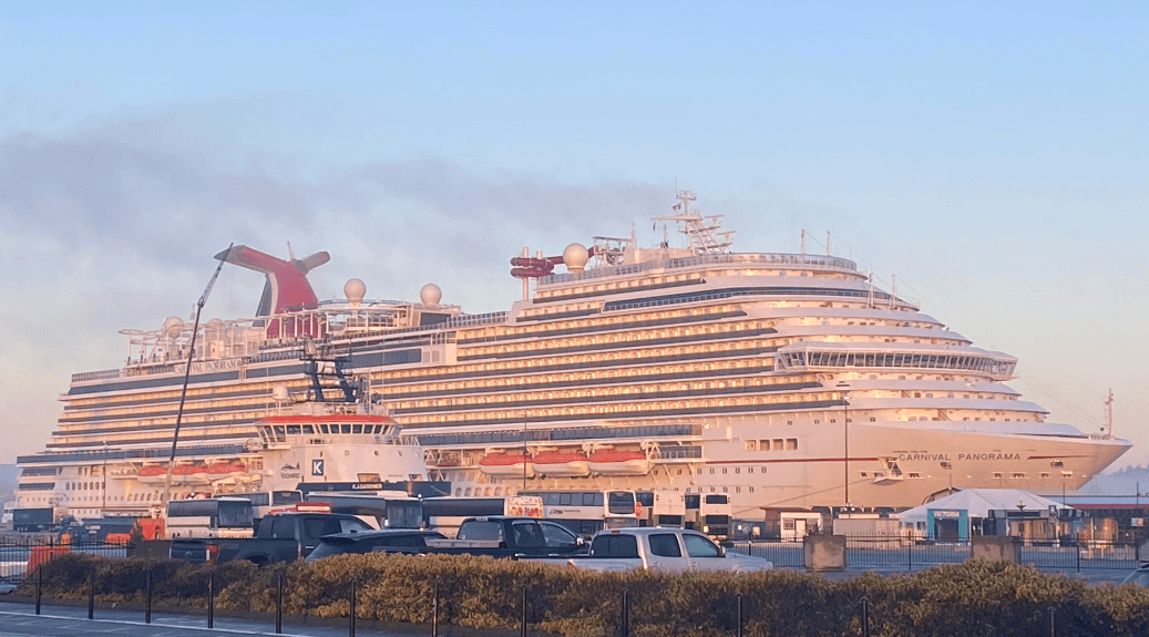 The cruise ship Panorama docked at Ogden Point. Photo: Mark Brennae / Capital Daily
