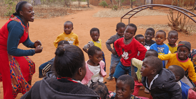 Children at a playground in Sub-Saharan Africa. Photo: Stephen Lewis Foundation.