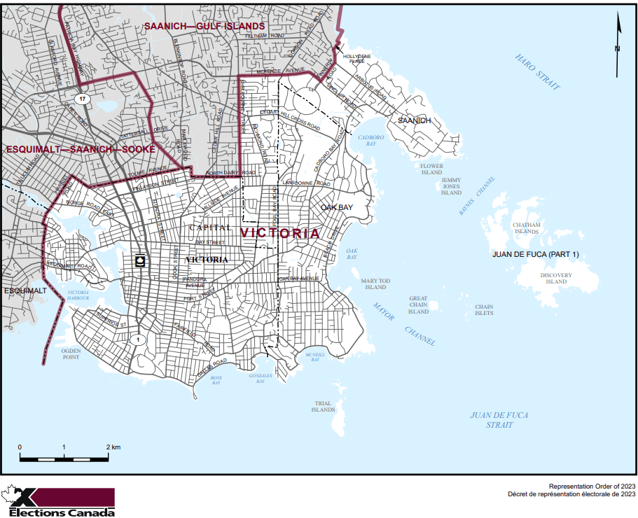 Victoria riding map courtesy Elections Canada