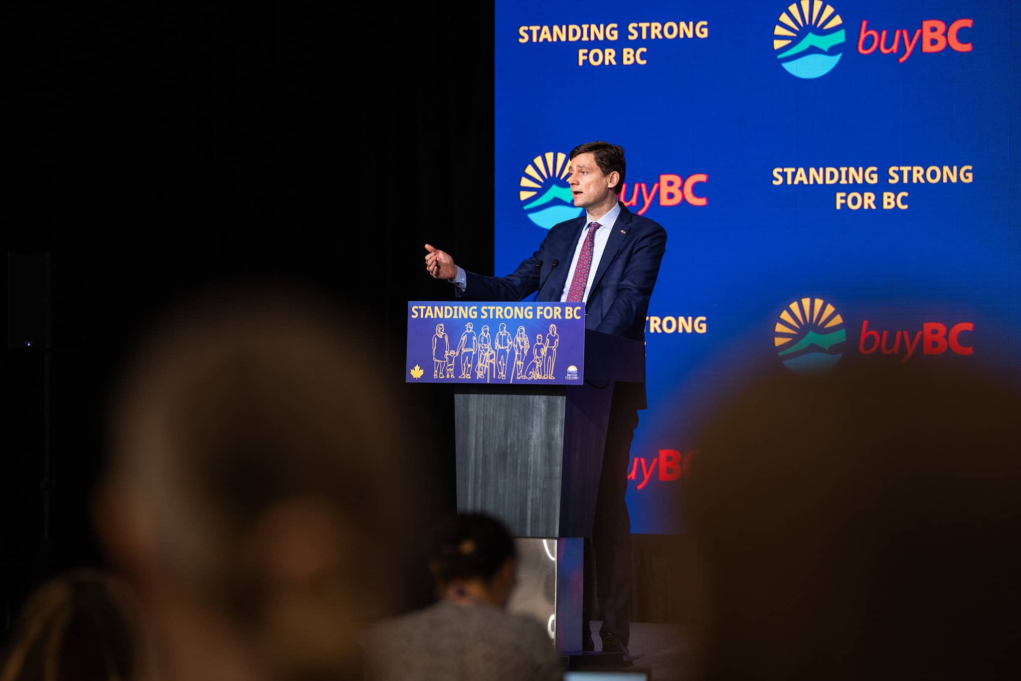 Premier David Eby addresses US tariffs during BC's Budget 2025 lockup on March 4. Photo: BC Gov Flickr