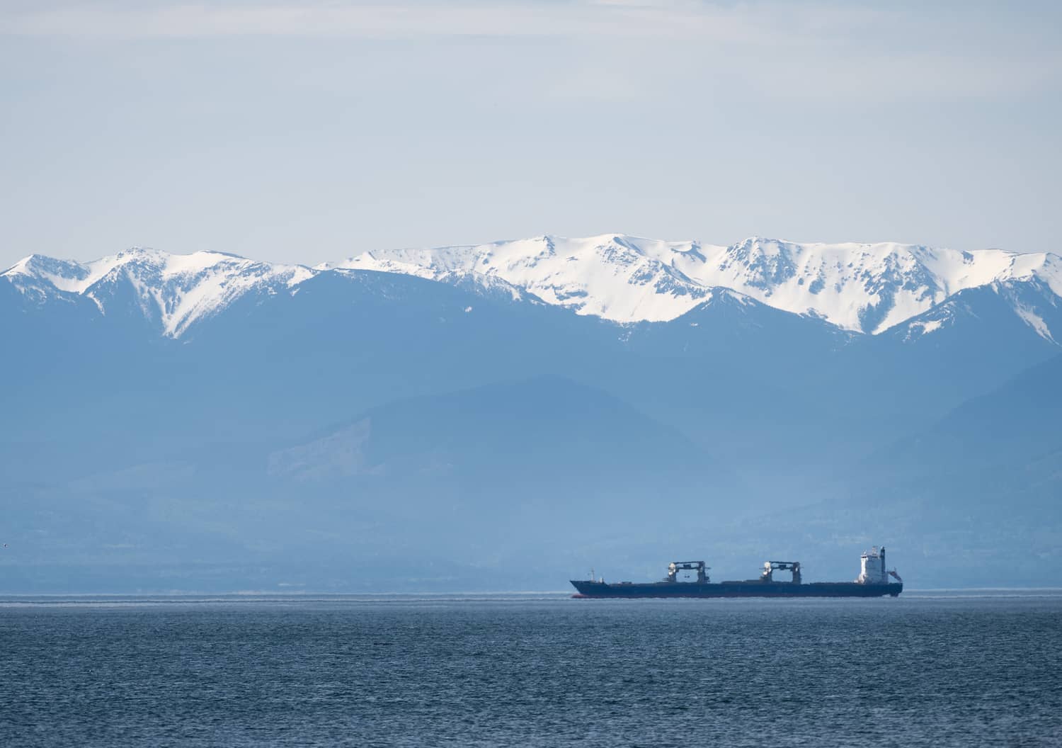 An oil tanker seen from Vancouver Island. The CleanBC review panel says BC’s decision to invest in LNG projects could be harmful long-term. Photo: Shutterstock