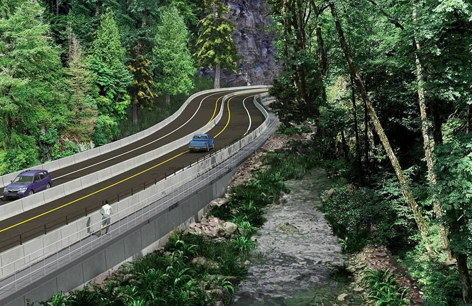 A mockup of the Malahat expansion plan. Image: Province of BC