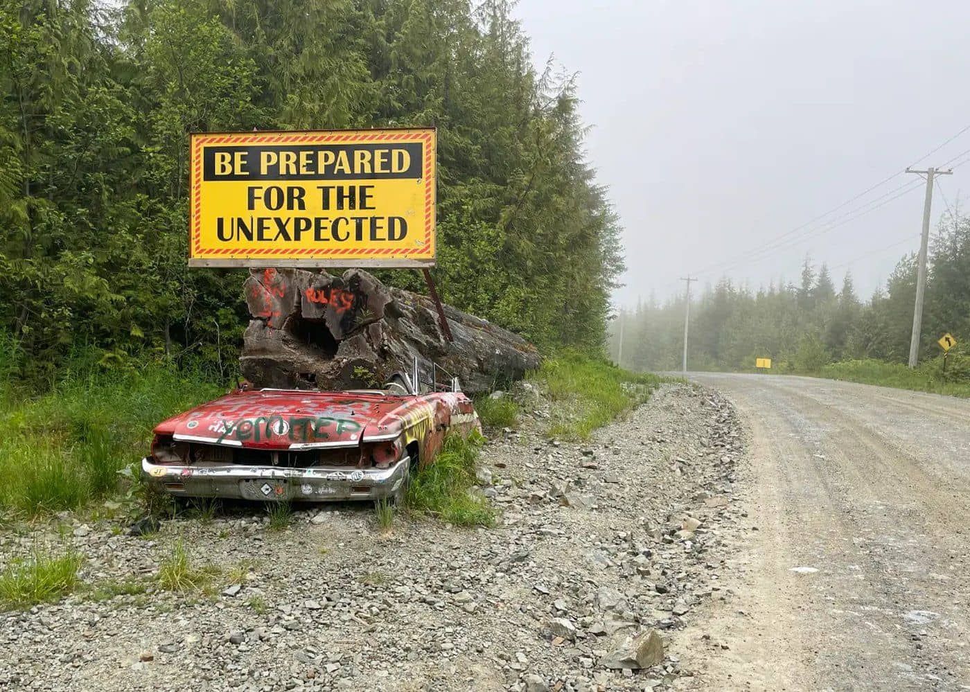 Tourists chasing a viral BC beach are blowing tires on remote logging roads