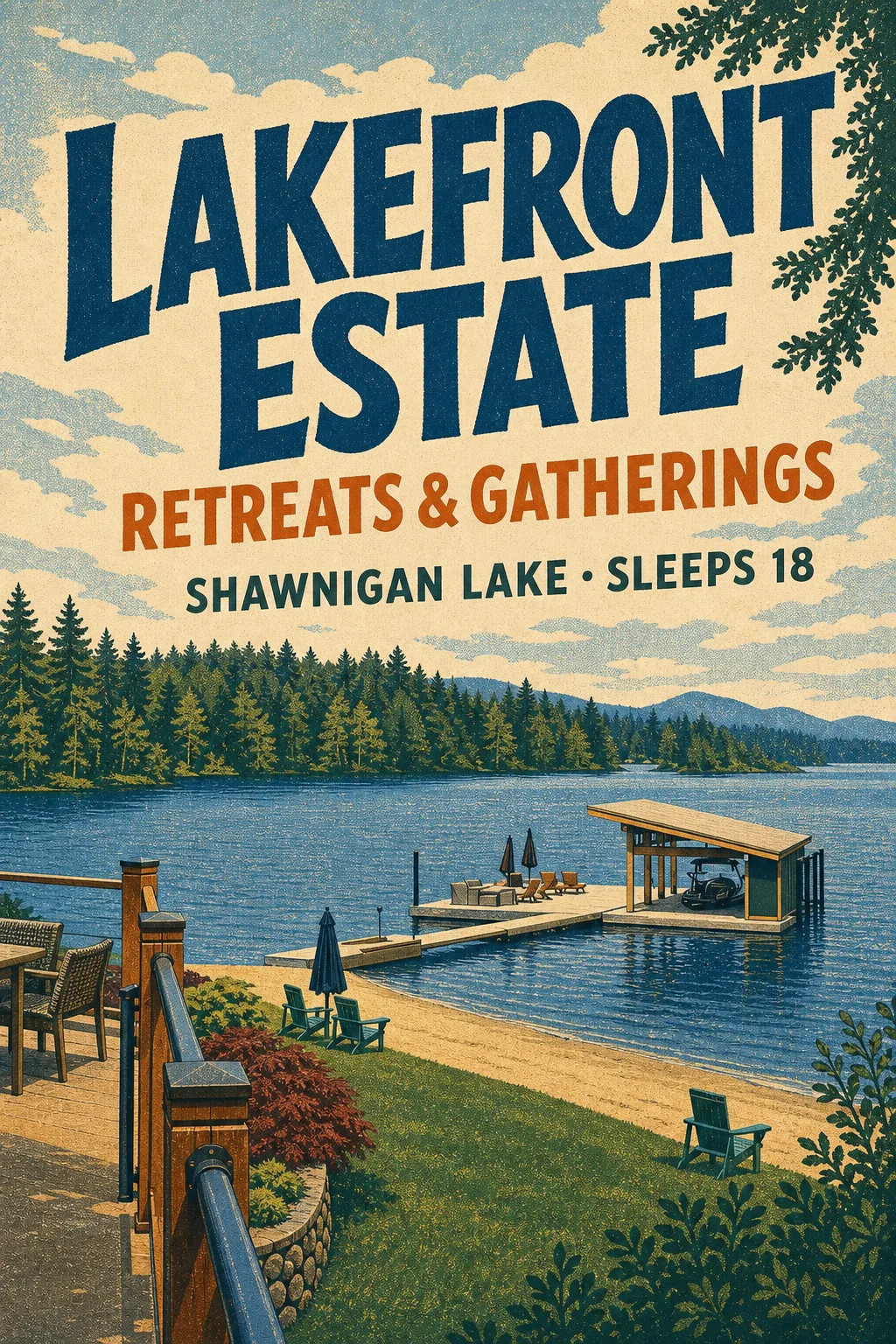 Lakefront estate for retreats & gatherings